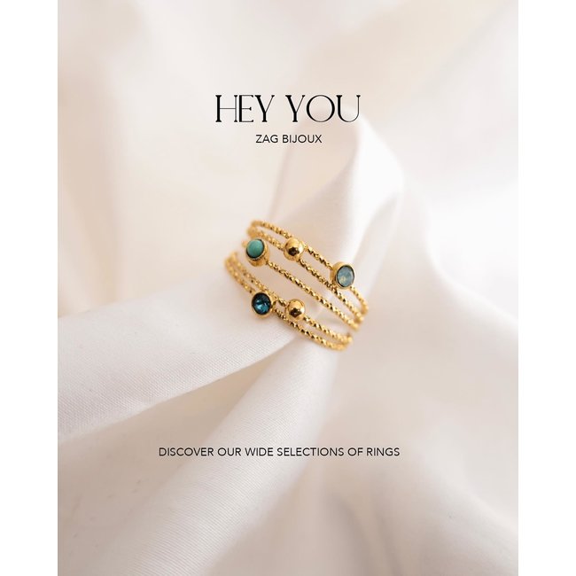 ZAG  Bijoux Goudkleurige turquoise of hartje ringen