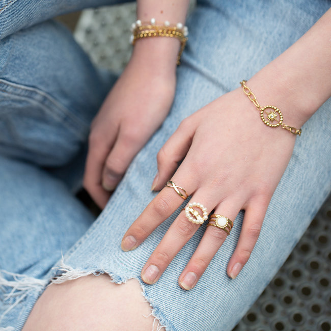 Ikita  Goud stainless steel ringen