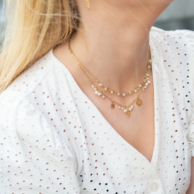 Ikita  Goud ketting set parels