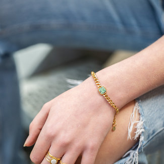 Ikita  Schakelarmband met turquoise steen