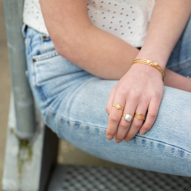 Ikita  Goud stainless steel ringen