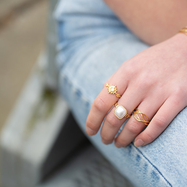 Goud stainless steel ringen