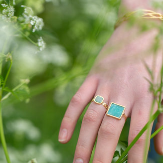 Ikita  Ring met amazoniet steen