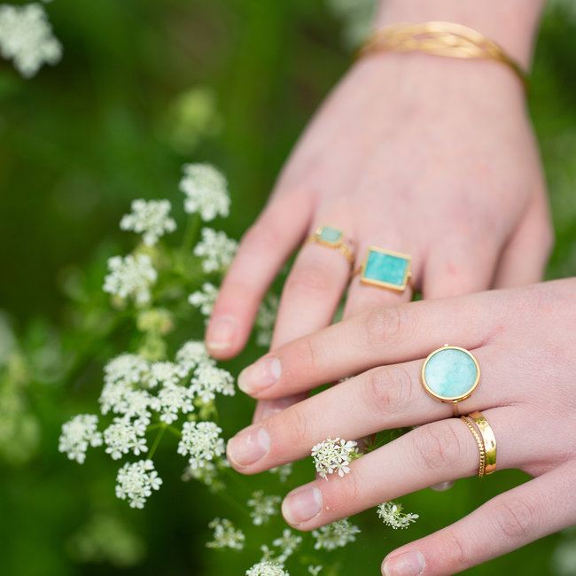 Ikita  Ring met amazoniet steen