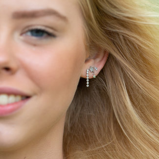 Day & Eve by Go Dutch Label Trendy oorbelletjes crystal zilver