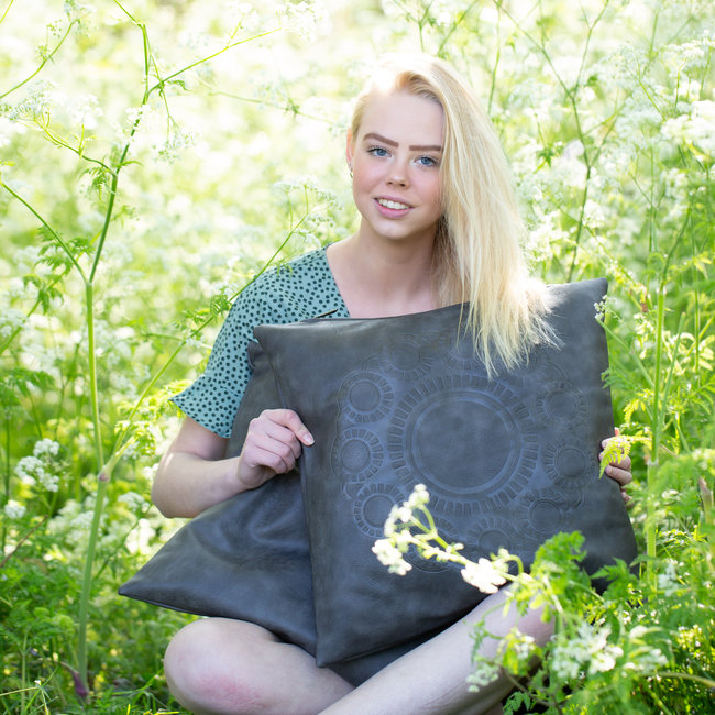 Zeeuws Zeeuwse knop kussen grijs