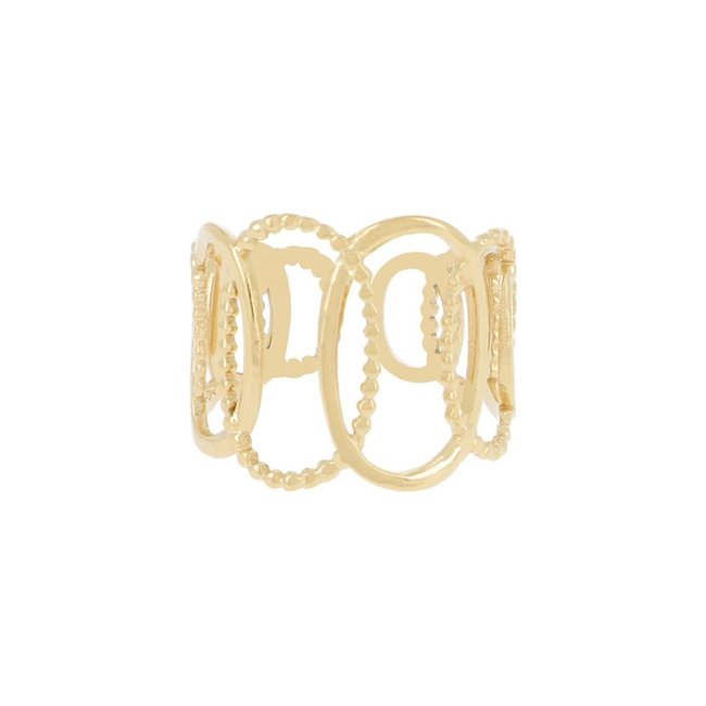 Ikita  Goudkleurig trendy stalen ringetjes