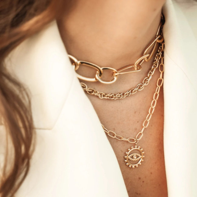 Goud schakel ketting