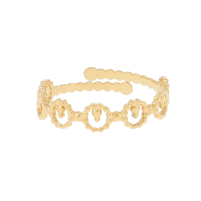 Ikita  Stijlvolle ringen van staal goudkleurig