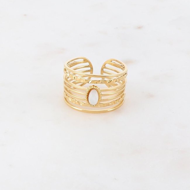 Ikita  Stijlvolle ringen van staal goudkleurig