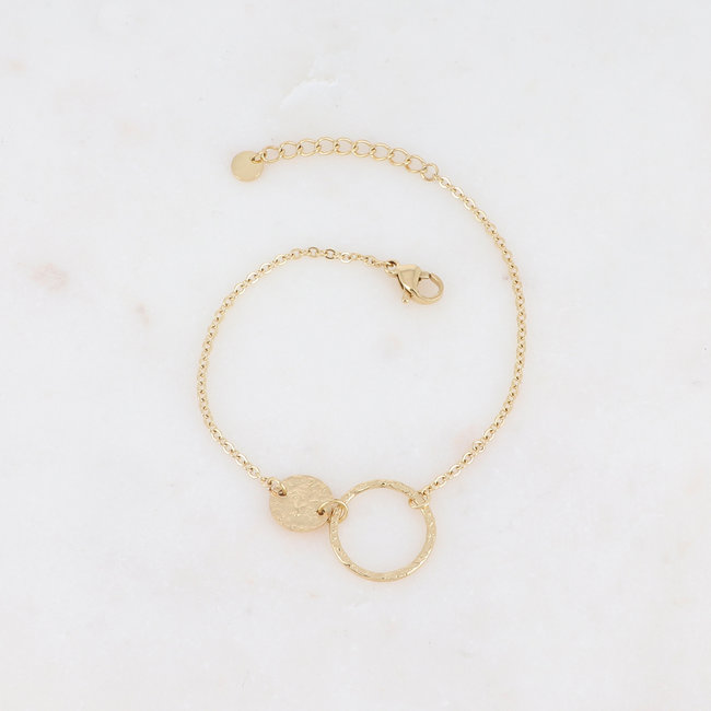 Ikita  Goudkleurige armbanden met schakels of cirkel