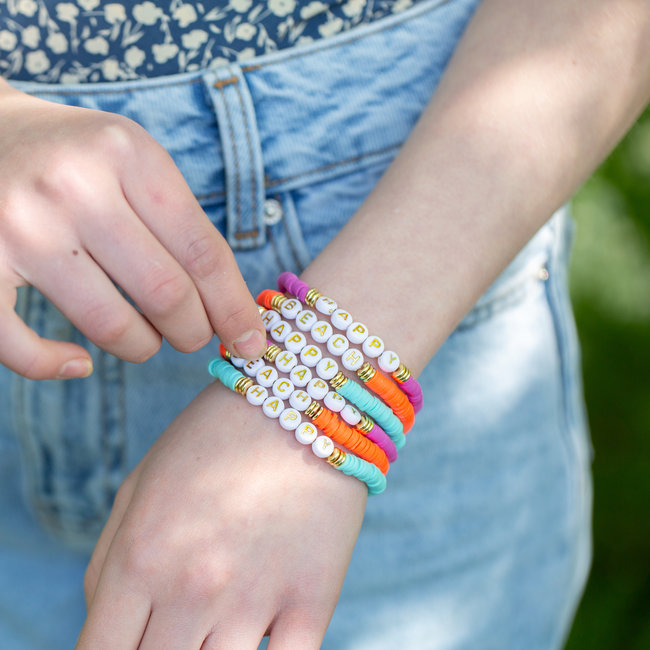 Happy vibes armbandjes goud