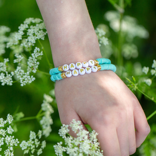 Happy vibes armbandjes goud