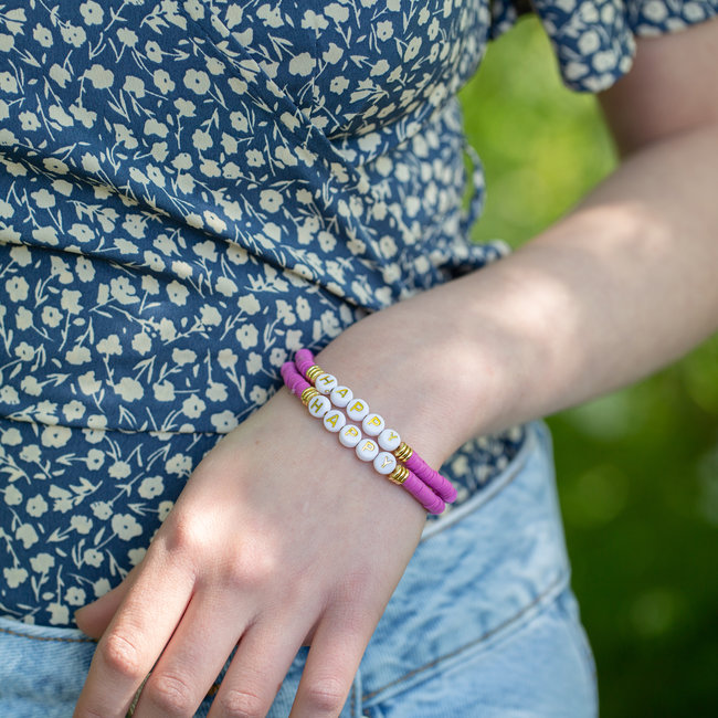 Happy vibes armbandjes goud