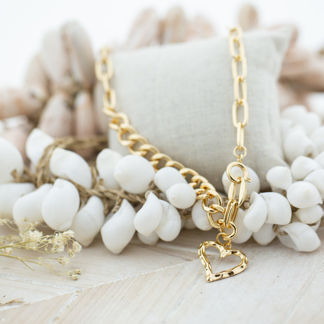 Biba Schakelketting met hart goud