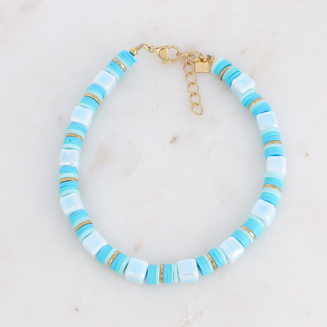 Blauwe ring of armband