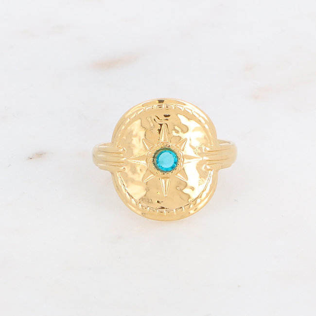 Blauwe ring of armband