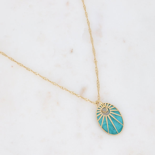 Goud ketting met zonnestralen