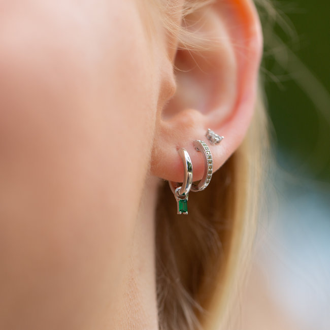KARMA Groene oorbellen echt zilver