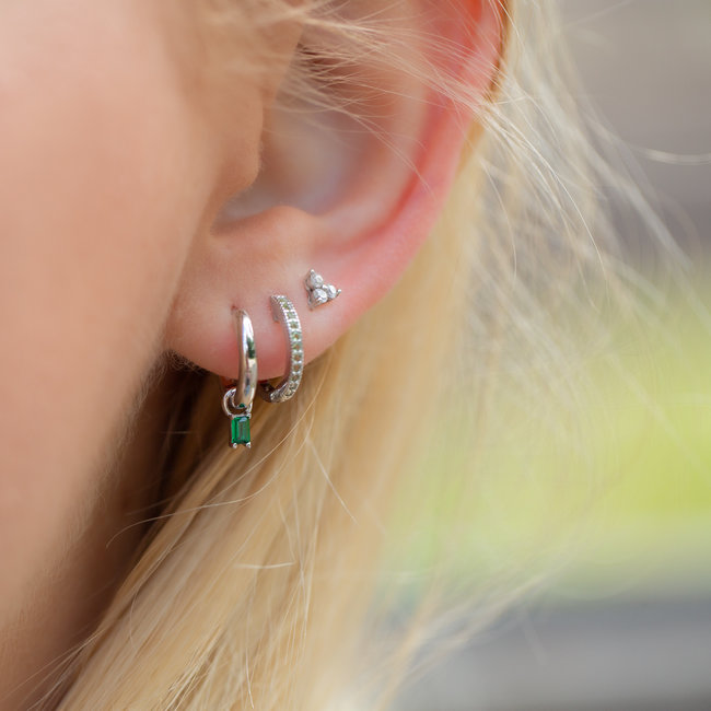 KARMA Groene oorbellen echt zilver