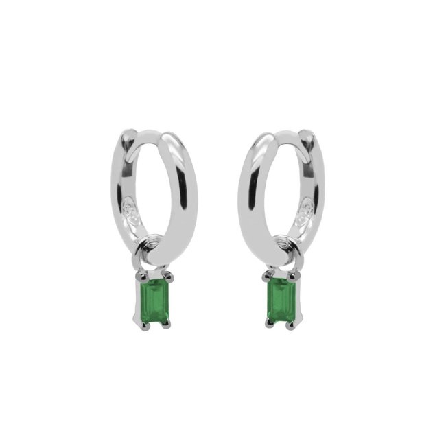 KARMA Groene oorbellen echt zilver