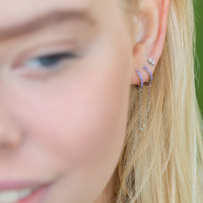 KARMA Hinged Hoops Double In Chains lila