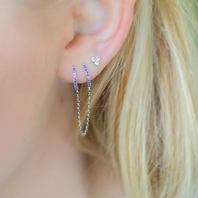 KARMA Hinged Hoops Double In Chains lila