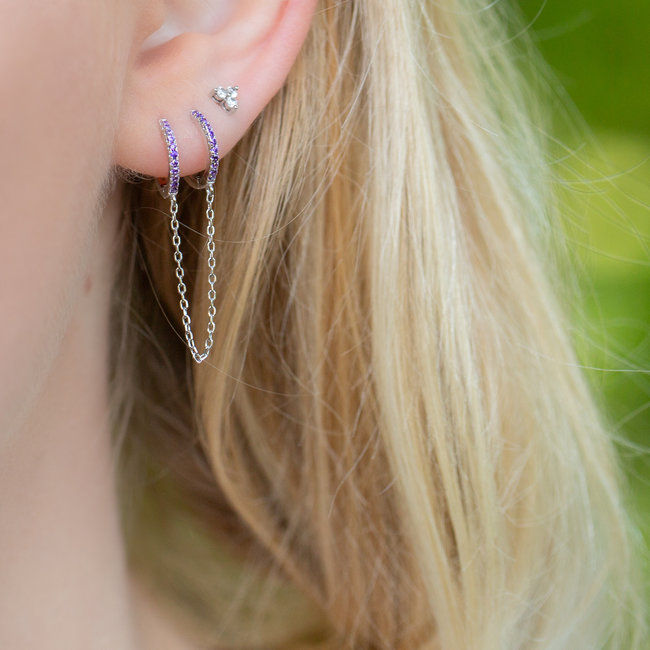 Hinged Hoops Double In Chains lila