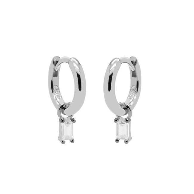 KARMA Baquette of lila steentjes oorbel