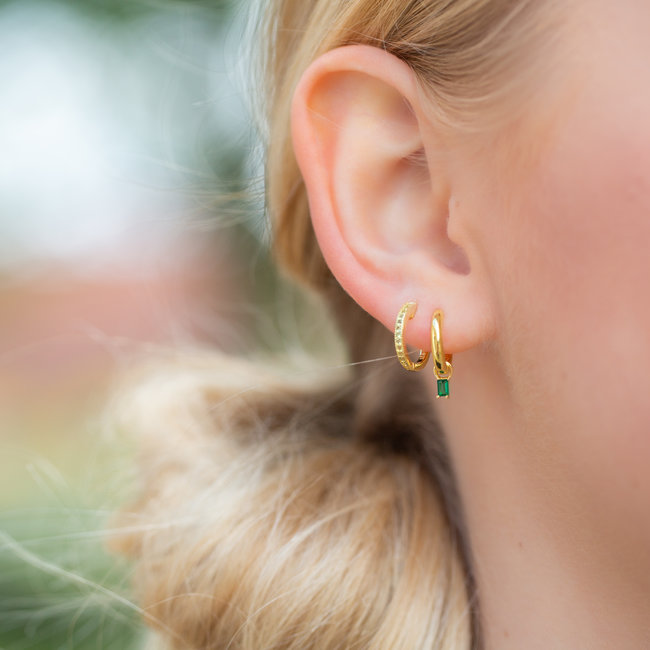 KARMA Groene zirconia steentjes oorbel