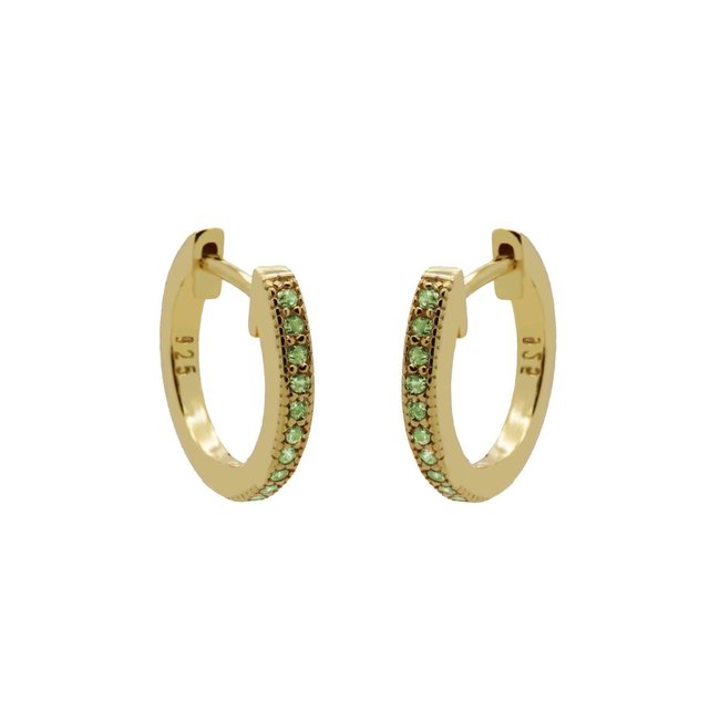 KARMA Groene zirconia steentjes oorbel