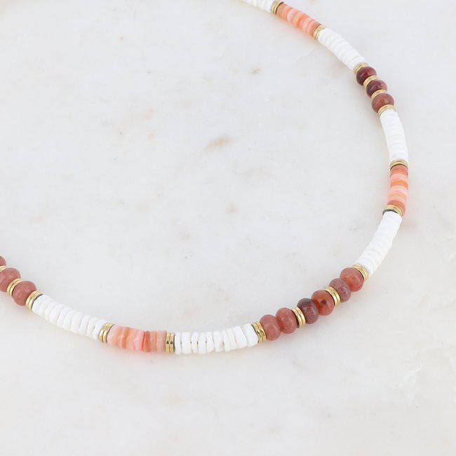 Bohm Paris Roze / rood ketting mix