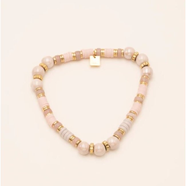 Bohm Paris Pink party armbanden natuursteen