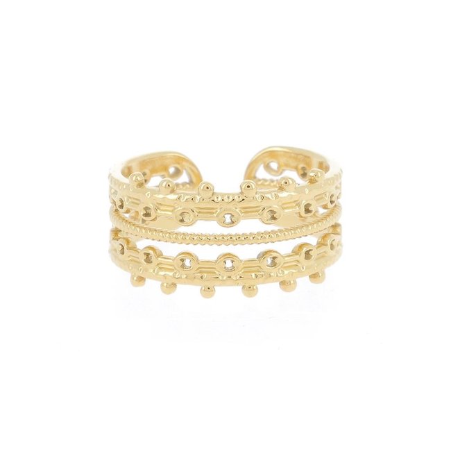 Ikita  Goudkleurige ringen staal