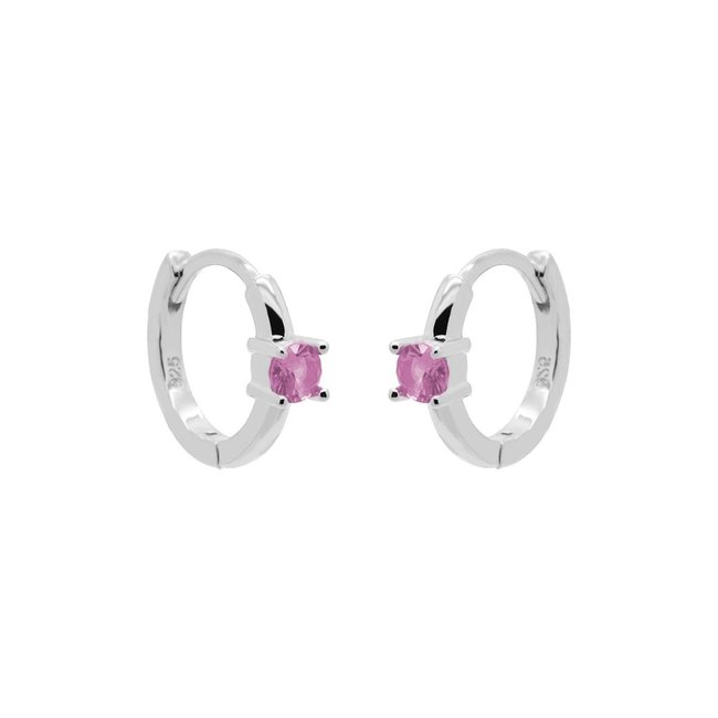 KARMA Roze oorbellen met zirconia steentjes