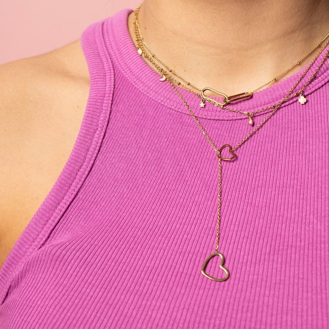 Day & Eve  Goudkleurige schakelketting met rechthoekige cirkels