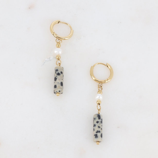 Bohm Paris Dalmatian jasper oorbellen