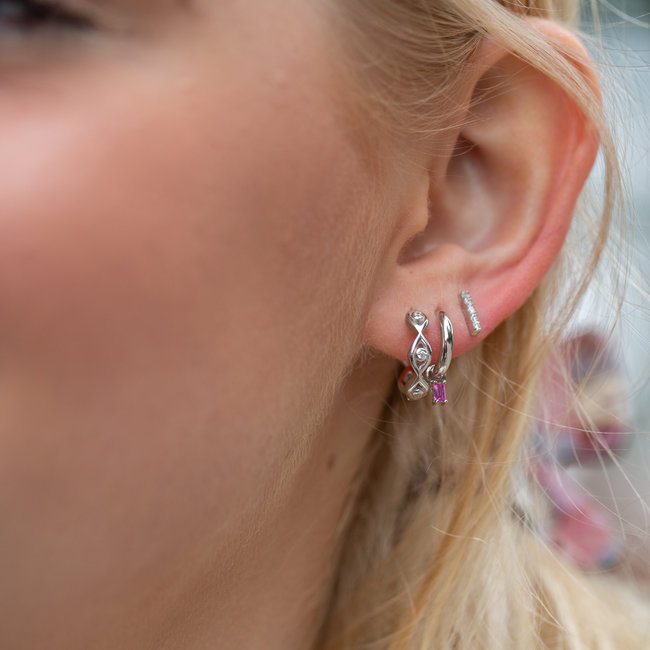 KARMA Crystal oorbellen creool of roze hanger
