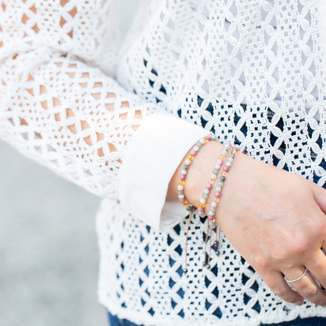 Beadle Shamballa armband roze
