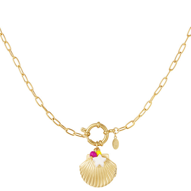 Schakelketting met schelp medaillon