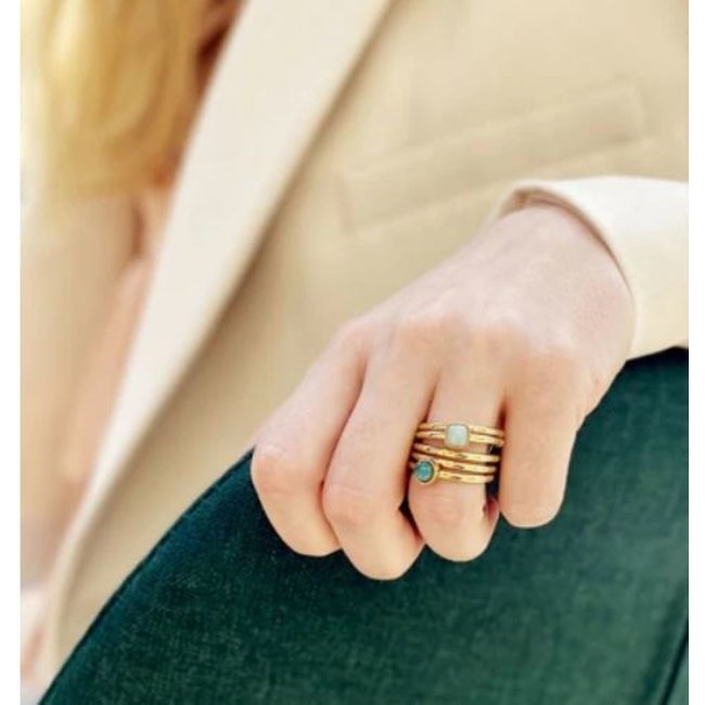 Trendy ringen met amazoniet stenen