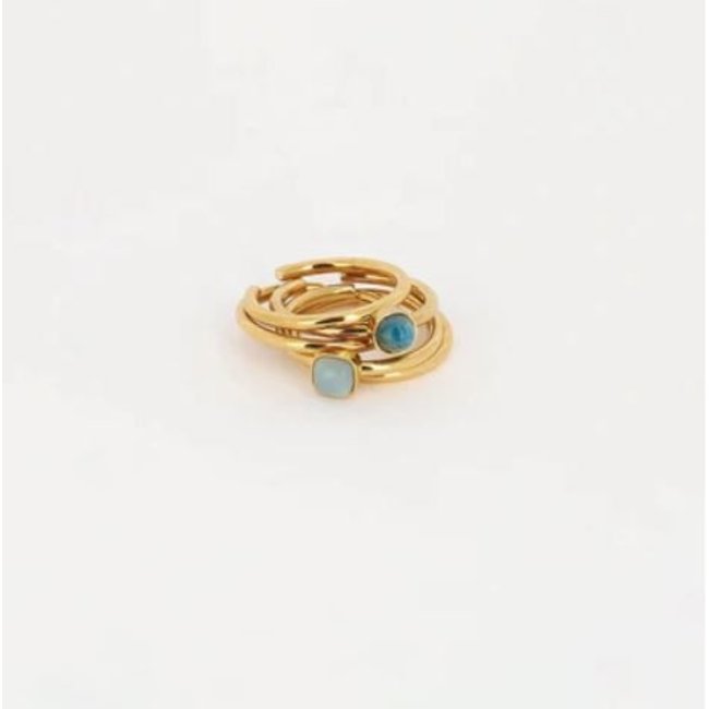Trendy ringen met amazoniet stenen