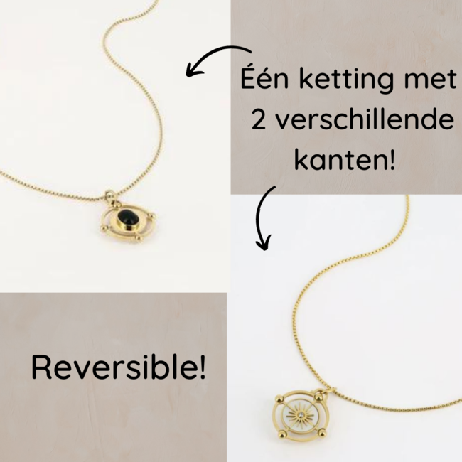 ZAG  Bijoux Schakelketting met vierkante steen of medaillon