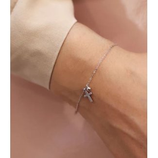 ZAG  Bijoux Zilver armband met zirkonia kruisje