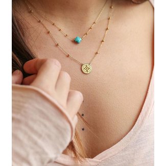 ZAG  Bijoux Ketting met oogje of turquoise klaver