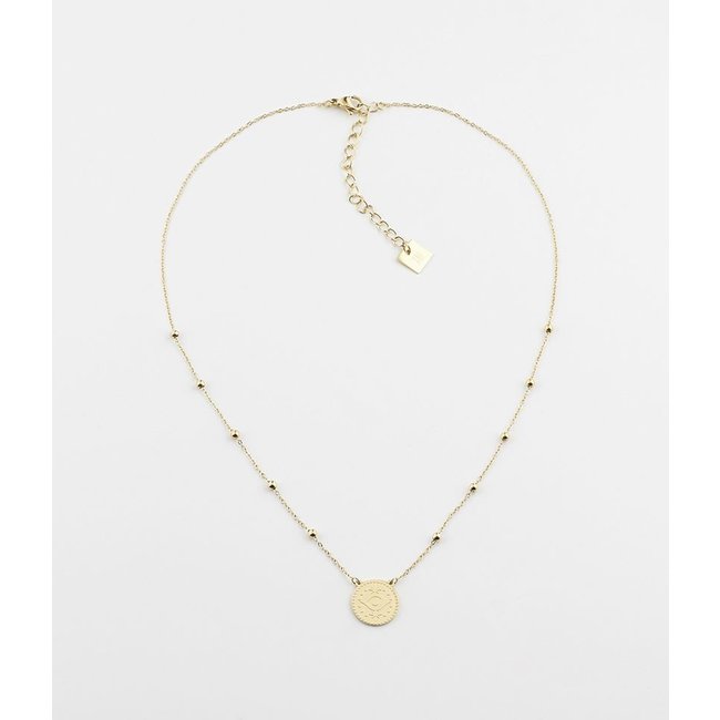ZAG  Bijoux Ketting met oogje of turquoise klaver goud