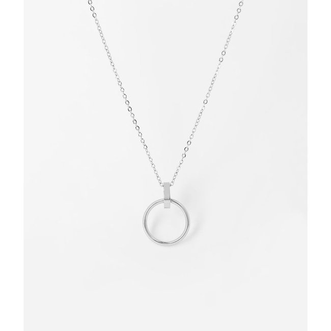 ZAG  Bijoux Zilverkleurige ketting met cirkel