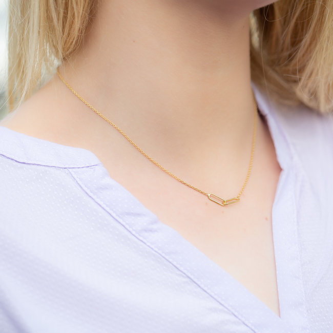 KARMA Goudkleurige ketting met schakels of ovaal ringen