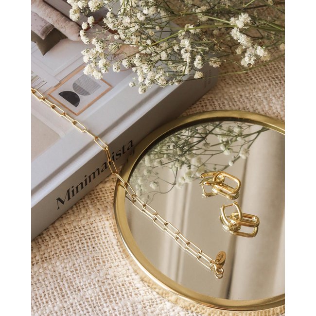 KARMA Goudkleurige ketting met schakels of ovaal ringen