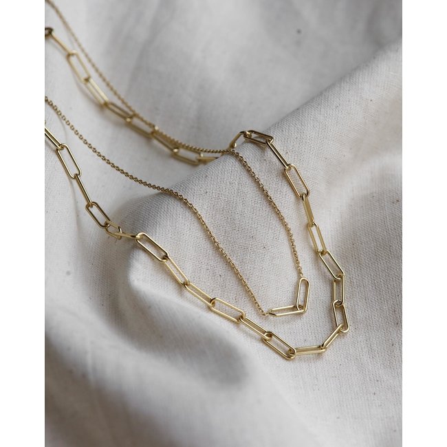 KARMA Goudkleurige ketting met schakels of ovaal ringen